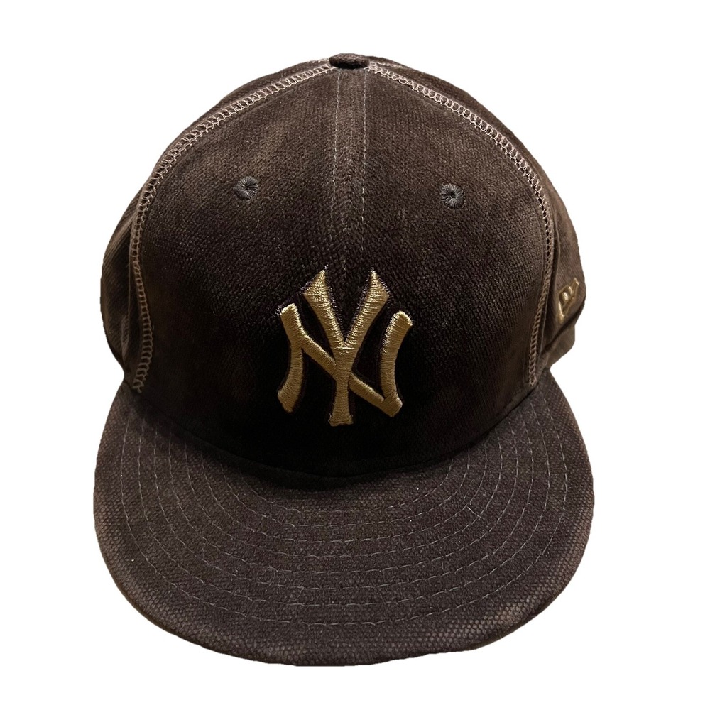 New York Yankees‎ Hat Cap Fitted New Era 8 Brown 59Fifty Authentic MLB Chenille